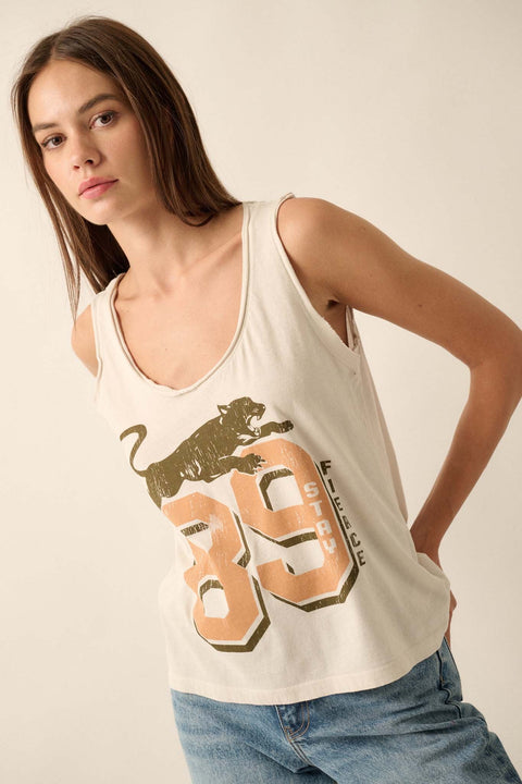 Panther '89 Raw-Edge Graphic Tank Top - ShopPromesa