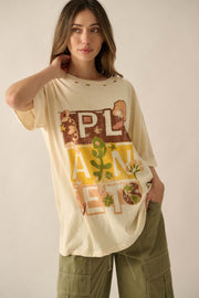 Planet Earth Vintage-Wash Distressed Graphic Tee - ShopPromesa
