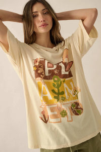 Planet Earth Vintage-Wash Distressed Graphic Tee - ShopPromesa