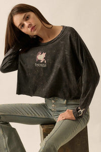Astrology Girl Cropped Long-Sleeve Graphic Tee - ShopPromesa