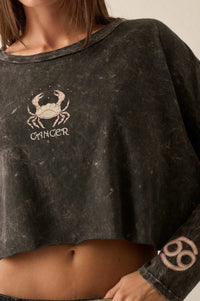 Astrology Girl Cropped Long-Sleeve Graphic Tee - ShopPromesa