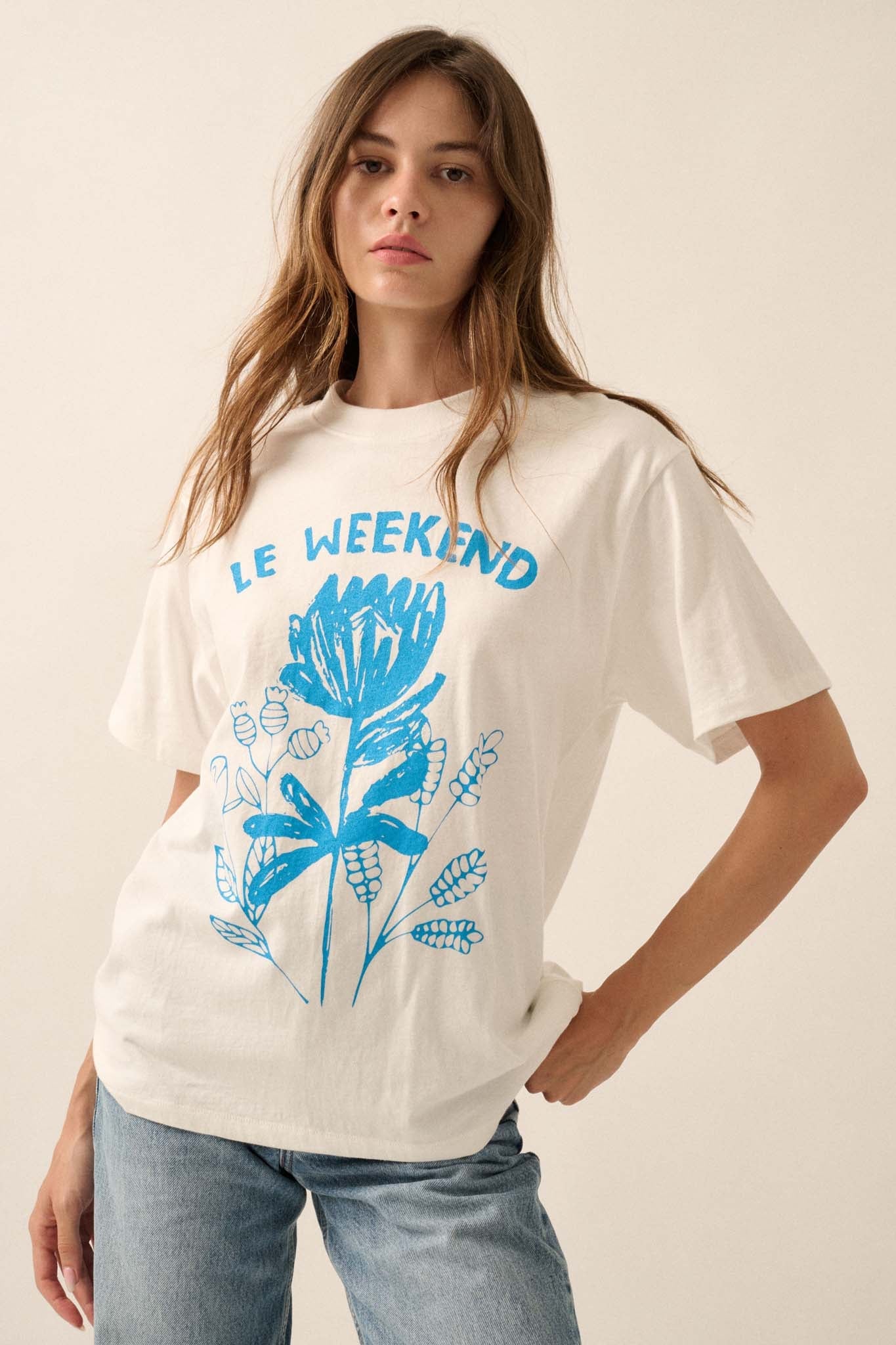 Le Weekend Flower Graphic Tee - ShopPromesa