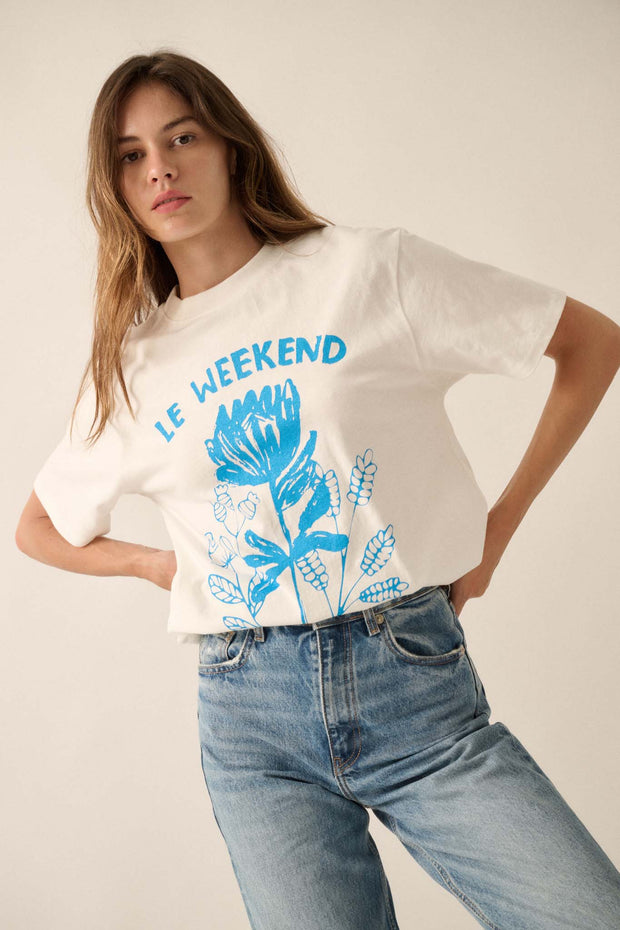 Le Weekend Flower Graphic Tee - ShopPromesa
