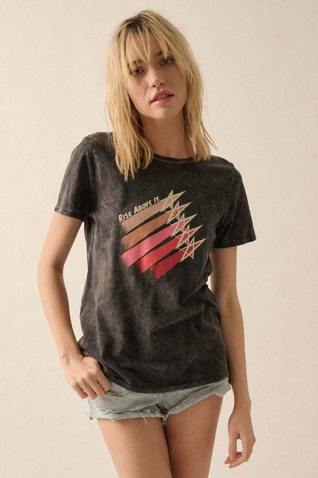 Rise Above It Vintage-Wash Graphic Tee - ShopPromesa