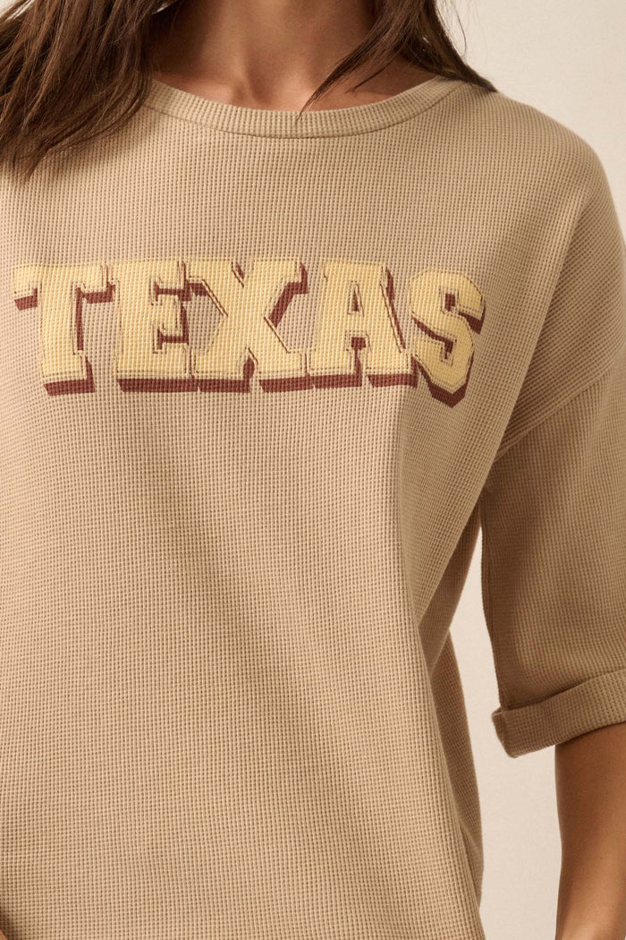 Texas Toasty Thermal Half-Sleeve Graphic Tee - ShopPromesa