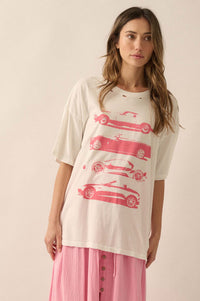 Car Culture Distressed Oversize Graphic Tee - ShopPromesa