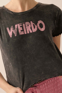 Weirdo Cropped Lettuce-Edge Graphic Baby Tee - ShopPromesa