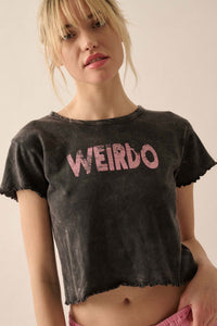 Weirdo Cropped Lettuce-Edge Graphic Baby Tee - ShopPromesa