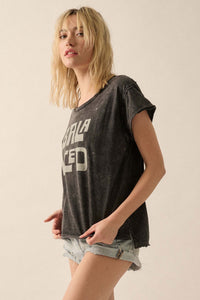 Balanced Vintage-Wash Raw-Edge Graphic Tee - ShopPromesa