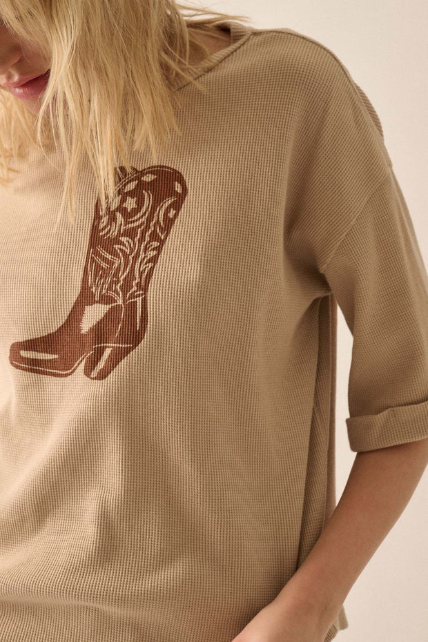 Cowgirl Culture Cowboy Boot Thermal Graphic Tee - ShopPromesa
