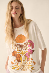 Butterfly Fantasy Distressed Oversize Graphic Tee - ShopPromesa