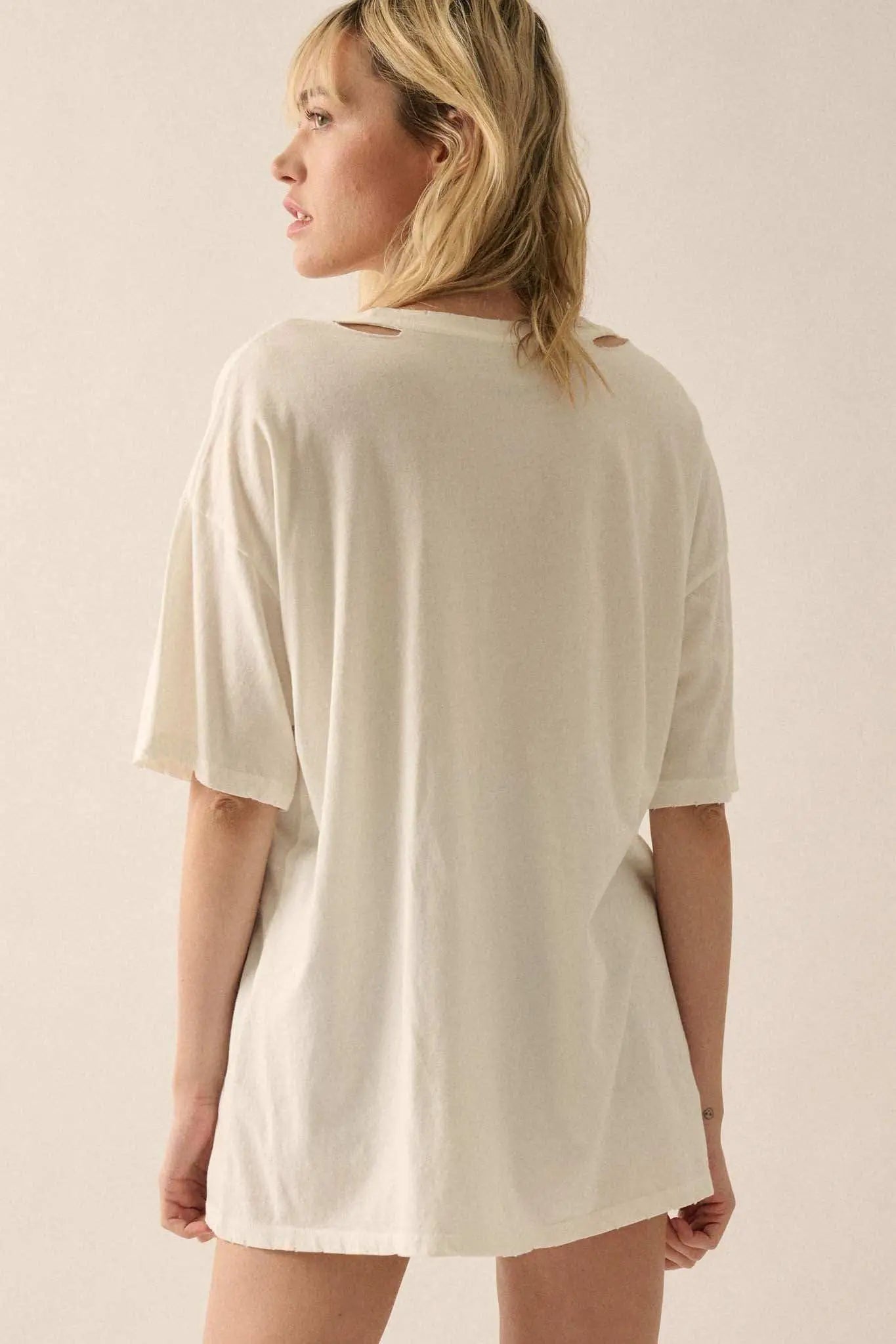 Pink Leopard Distressed Oversize Graphic Tee - ShopPromesa