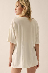 Pink Leopard Distressed Oversize Graphic Tee - ShopPromesa