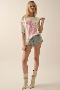 Pink Leopard Distressed Oversize Graphic Tee - ShopPromesa