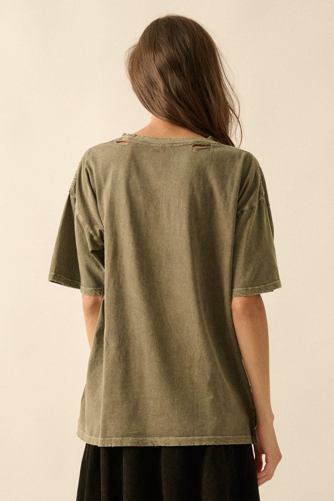 Lovely Leopard Distressed Oversize Graphic Tee