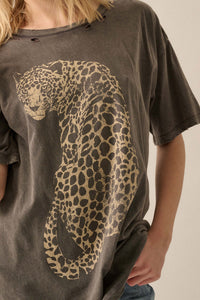 Lovely Leopard Distressed Oversize Graphic Tee - ShopPromesa