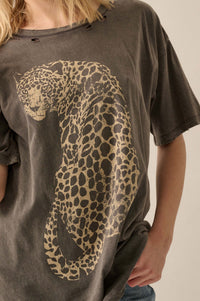 Lovely Leopard Distressed Oversize Graphic Tee - ShopPromesa