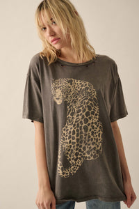 Lovely Leopard Distressed Oversize Graphic Tee - ShopPromesa