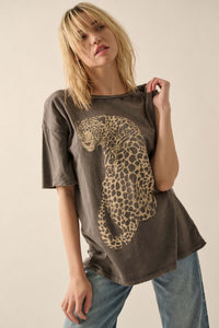 Lovely Leopard Distressed Oversize Graphic Tee - ShopPromesa