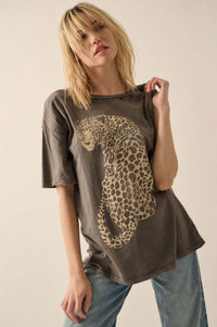 Lovely Leopard Distressed Oversize Graphic Tee - ShopPromesa