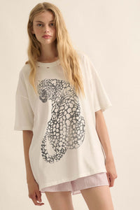 Lovely Leopard Distressed Oversize Graphic Tee - ShopPromesa