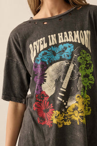 Revel in Harmony Distressed Guitar Graphic Tee - ShopPromesa