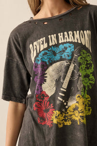 Revel in Harmony Distressed Guitar Graphic Tee - ShopPromesa