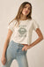 Kiss Kiss Cropped Lettuce-Edge Graphic Baby Tee - ShopPromesa