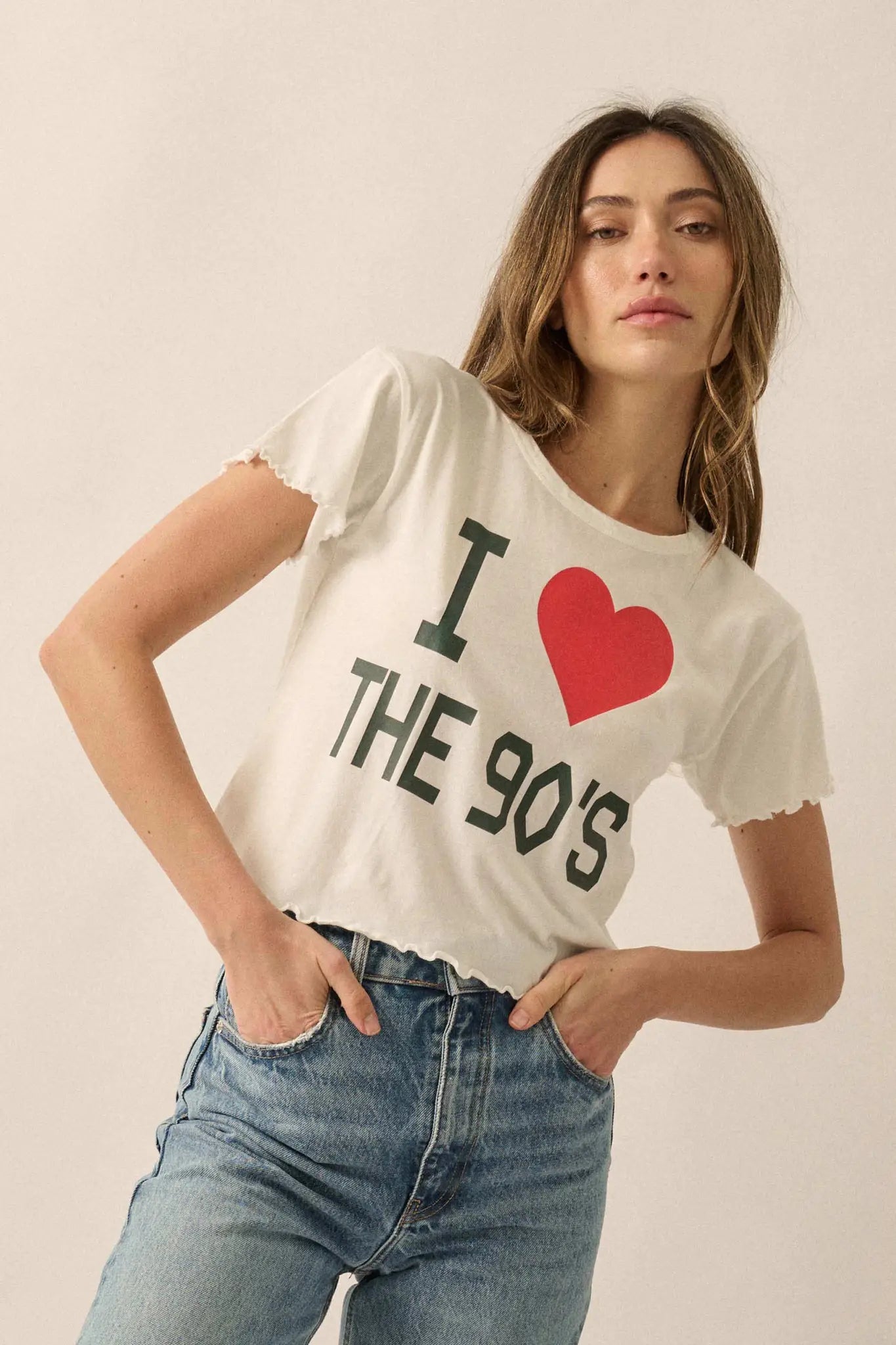 I Heart the 90's Cropped Graphic Baby Tee - ShopPromesa