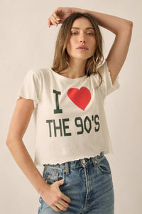 I Heart the 90's Cropped Graphic Baby Tee - ShopPromesa