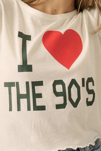 I Heart the 90's Cropped Graphic Baby Tee - ShopPromesa