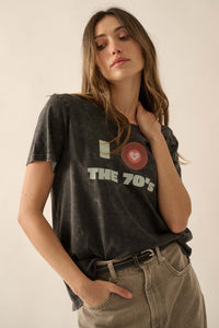 I Love the 70s Vintage-Wash Music Graphic Tee - ShopPromesa