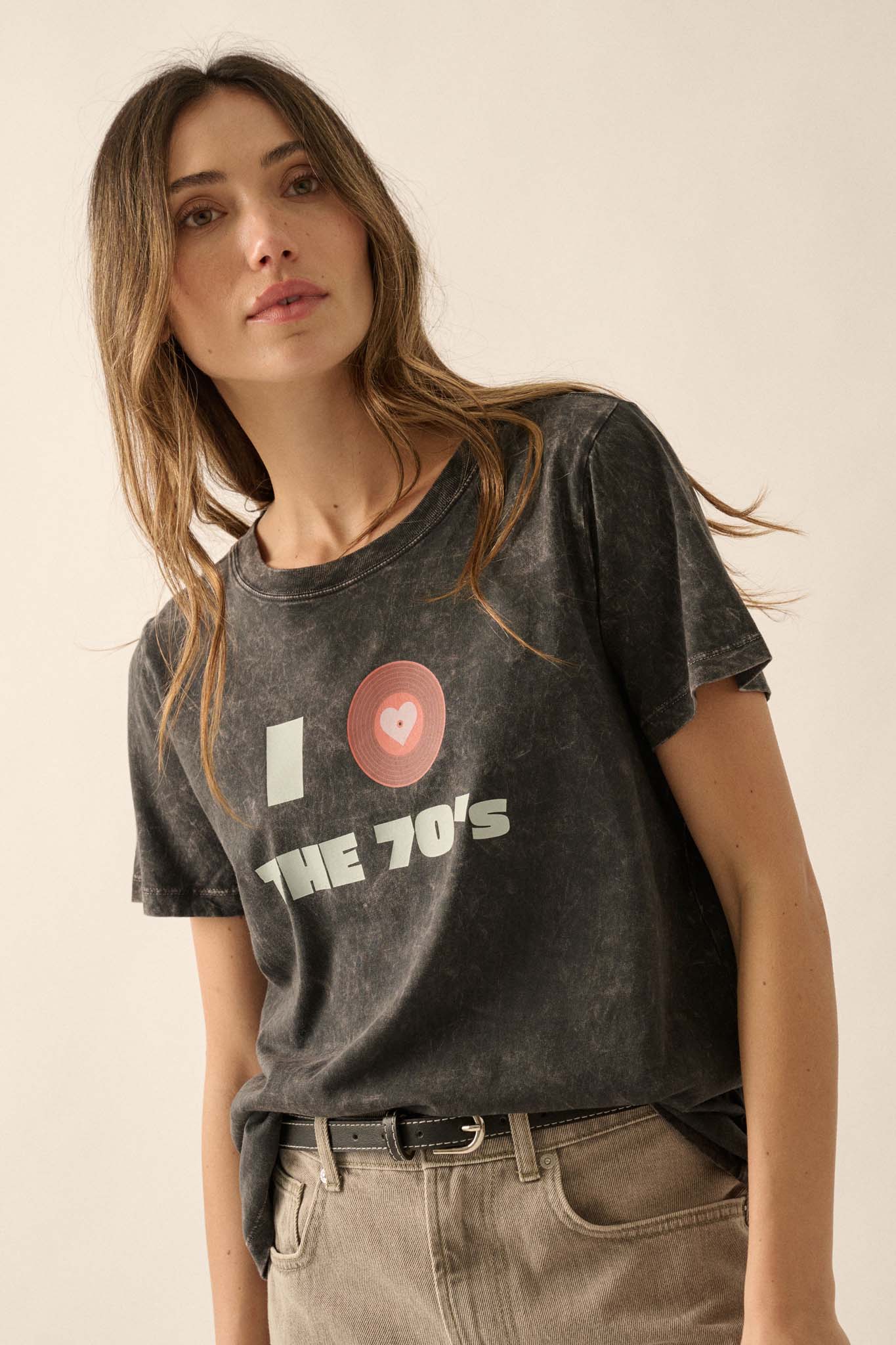 I Love the 70s Vintage-Wash Music Graphic Tee - ShopPromesa