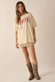 Y'all Cowboy Boots Oversize Distressed Graphic Tee - ShopPromesa