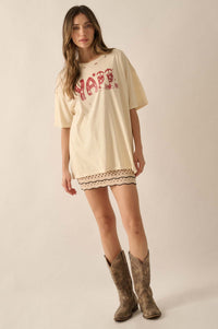 Y'all Cowboy Boots Oversize Distressed Graphic Tee - ShopPromesa