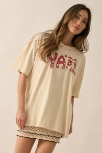 Y'all Cowboy Boots Oversize Distressed Graphic Tee - ShopPromesa