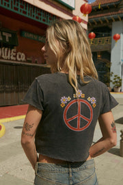 Made With Love Floral Peace Sign Graphic Baby Tee - ShopPromesa