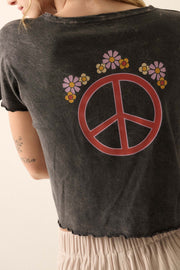 Made With Love Floral Peace Sign Graphic Baby Tee - ShopPromesa