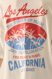 Los Angeles Music Distressed Oversize Graphic Tee - ShopPromesa