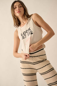 Look at Me Lettuce-Edge Graphic Tank Top - ShopPromesa