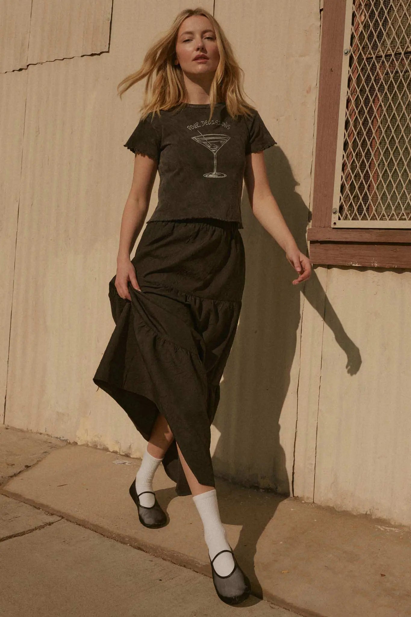 Pour Decisions Martini Cropped Graphic Baby Tee - ShopPromesa