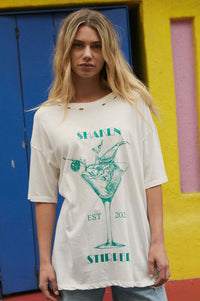 Shaken & Stirred Distressed Martini Graphic Tee - ShopPromesa