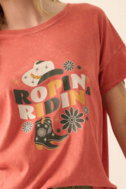 Ropin' & Ridin' Vintage-Wash Western Graphic Tee - ShopPromesa