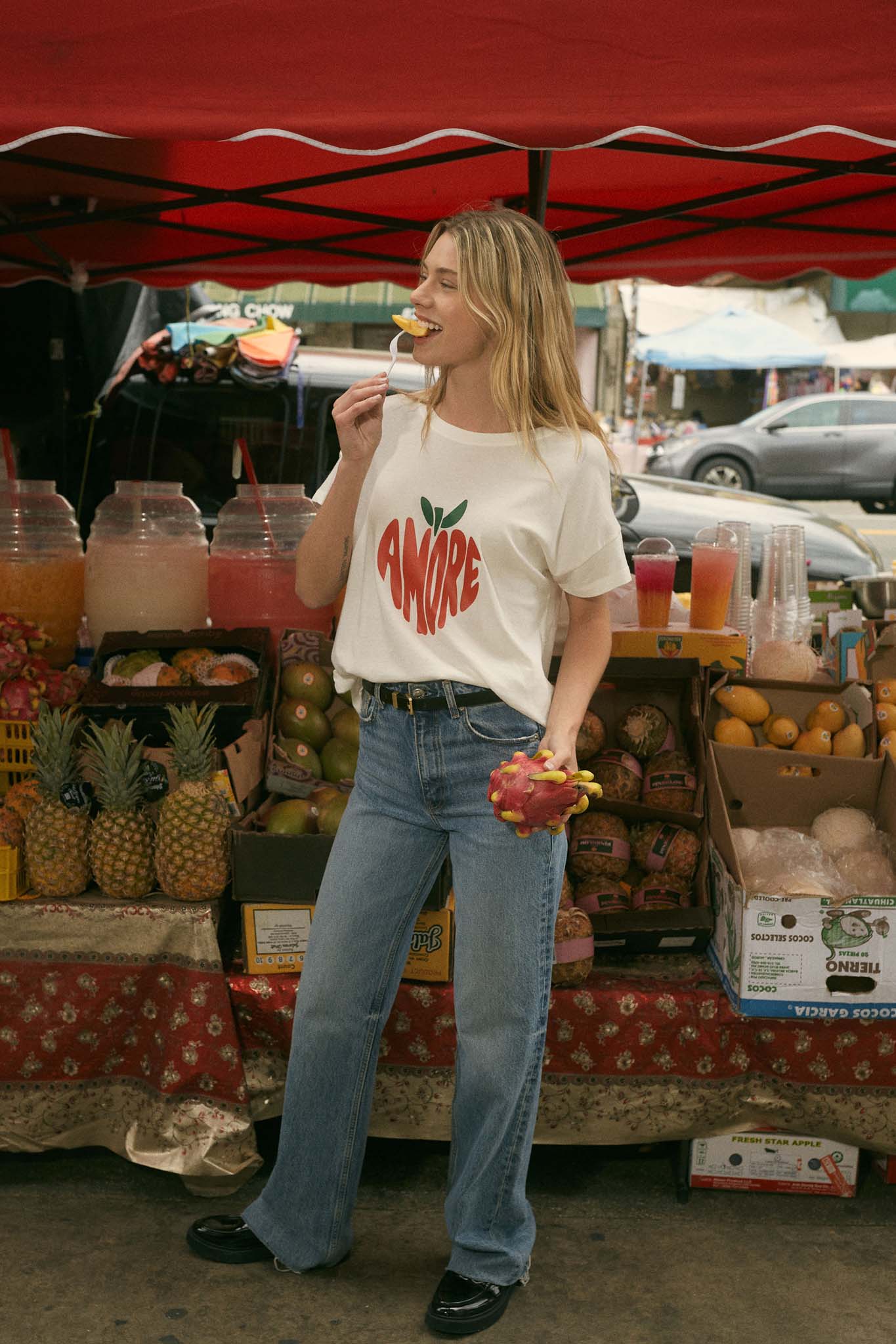 Amore Garment-Wash Fruit Graphic Tee - ShopPromesa