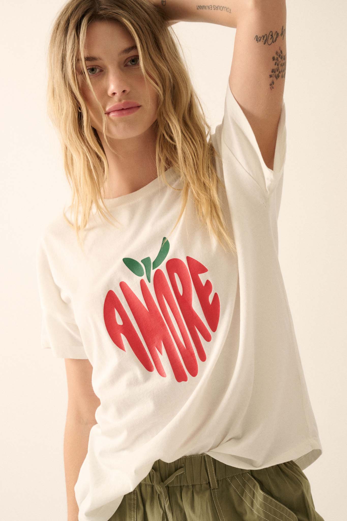 Amore Garment-Wash Fruit Graphic Tee - ShopPromesa