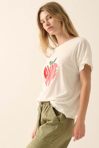 Amore Garment-Wash Fruit Graphic Tee - ShopPromesa