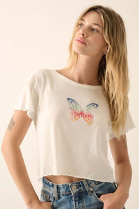 Stay Calm Rainbow Butterfly Graphic Baby Tee - ShopPromesa