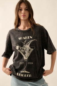 Shaken & Stirred Martini Distressed Graphic Tee - ShopPromesa