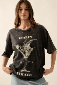 Shaken & Stirred Martini Distressed Graphic Tee - ShopPromesa