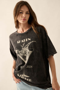 Shaken & Stirred Martini Distressed Graphic Tee - ShopPromesa